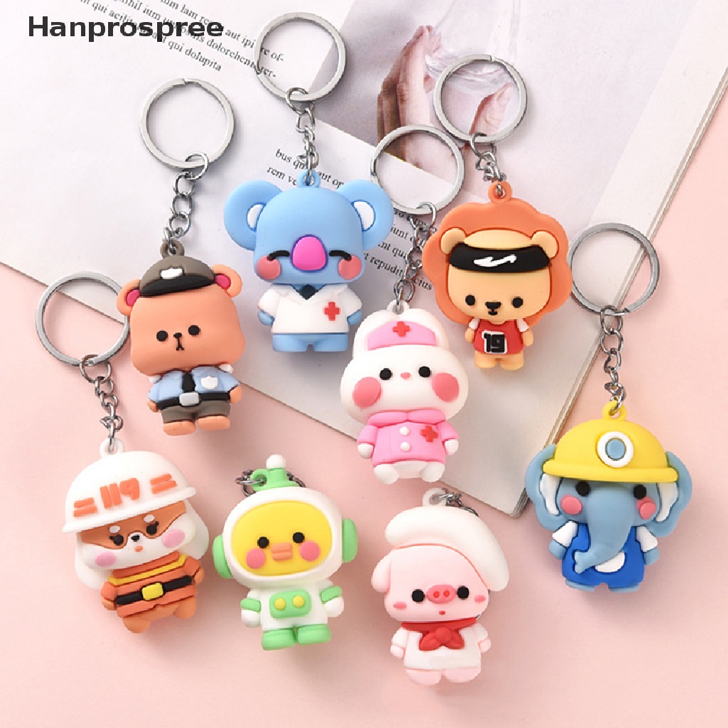 Hanprospree &gt; Móc Khóa Búp Bê Hoạt Hình Ba Chiều Bằng Nhựa Mềm Sáng Tạo