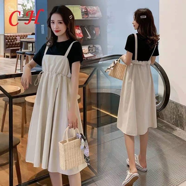 Sét yếm váy thô chun eo CH12 | BigBuy360 - bigbuy360.vn