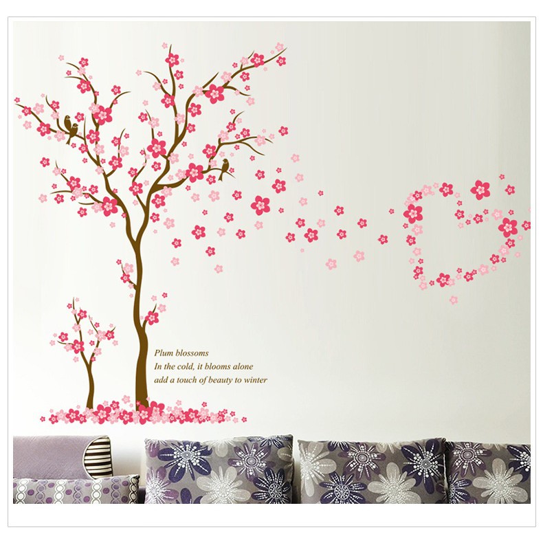 Decal Cây hoa đào mùa xuân AmyShop DCX055 ( 100 x 167 cm)