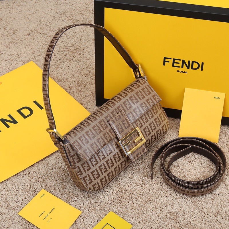 Túi sát nách thiết kế thời thượng phong cách retro da thật cao cấp Fendi