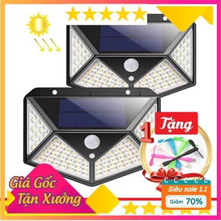 Đèn năng lượng mặt trời 100LED siêu sáng+ Tặng quạt usb
