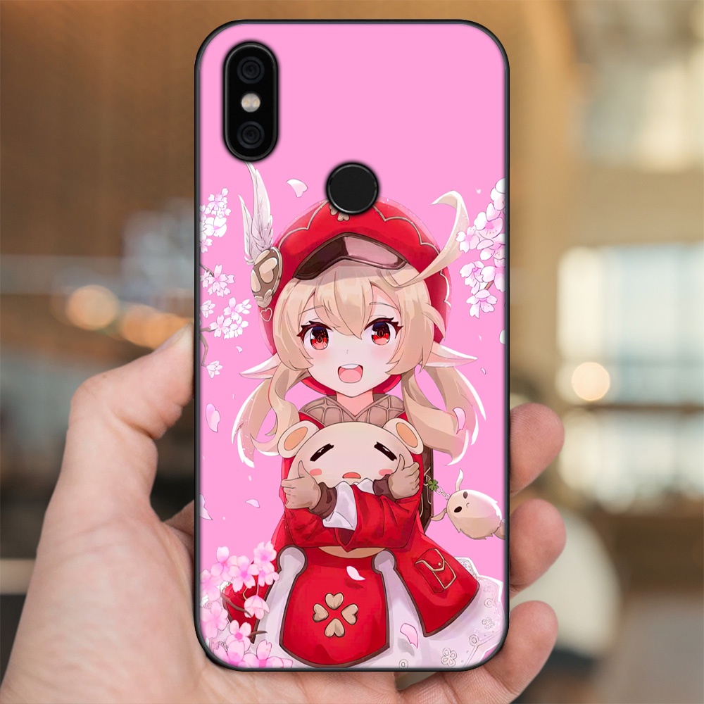 Ốp lưng Xiaomi Mi A2, Redmi 6X viền đen in hình Klee Genshin Impact