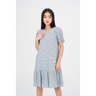 De Leah - Đầm Suông Đuôi Cá Xếp Nếp Tay Bồng - Thời trang thiết kế