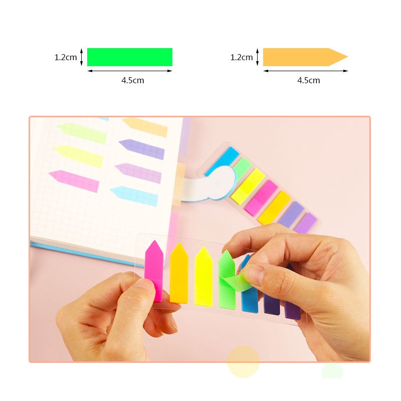 Giấy Ghi Chú Dạ Quang Hình Lá Cờ Mũi Tên Nhiều Màu Sắc Dùng Đánh Dấu Trang Sách [Nhiều Kiểu Dáng] An Toàn Loại Bỏ Sạch Sẽ