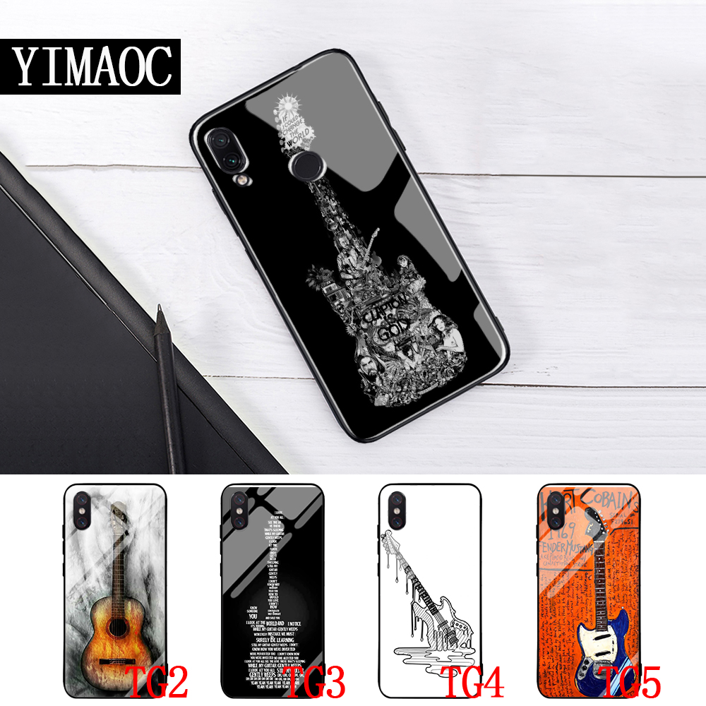 Ốp Điện Thoại Kính Cường Lực Họa Tiết Đàn Guitar Acoustic 1e Dành Cho Xiaomi 4x 6a Note 5 6 7 Pro Mi 8 Lite