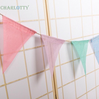 Dây cờ tam giác bằng vải bố treo trang trí tiệc cưới
