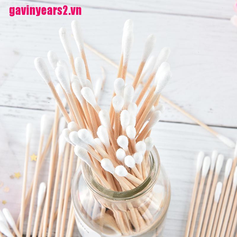 Set 100 Tăm Bông Y Tế Tay Cầm Dài Bằng Gỗ 6 ''