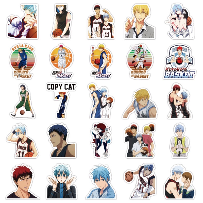 50 Miếng Dán Anime Kuroko No Basket Cho Chai Nước Hydro Bottles Bóng Rổ Cho Thanh Thiếu Niên