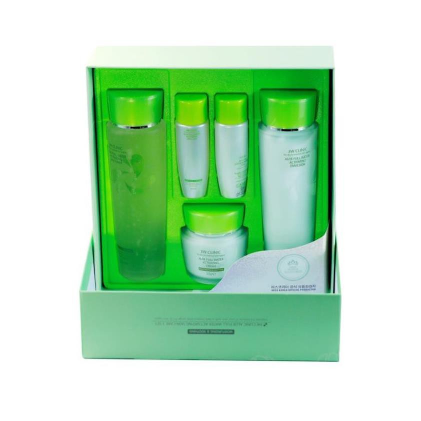 Bộ dưỡng ẩm dưỡng trắng da cấp nước chiết xuất từ tinh chất Lô Hội 3W CLINIC Hàn Quốc