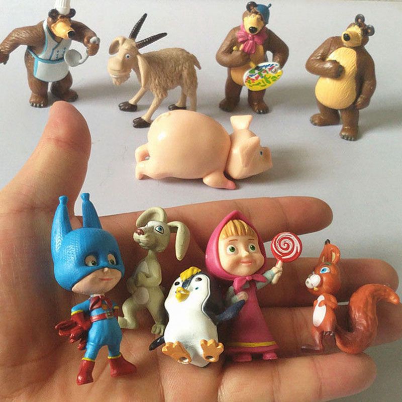 Set 10 Mô Hình Nhân Vật Phim Masha And The Bear Dễ Thương