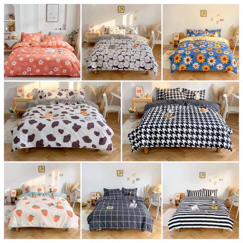 Bộ chăn ga gối cotton poly nhập khẩu các mẫu mới ( đủ kích cỡ size giường)