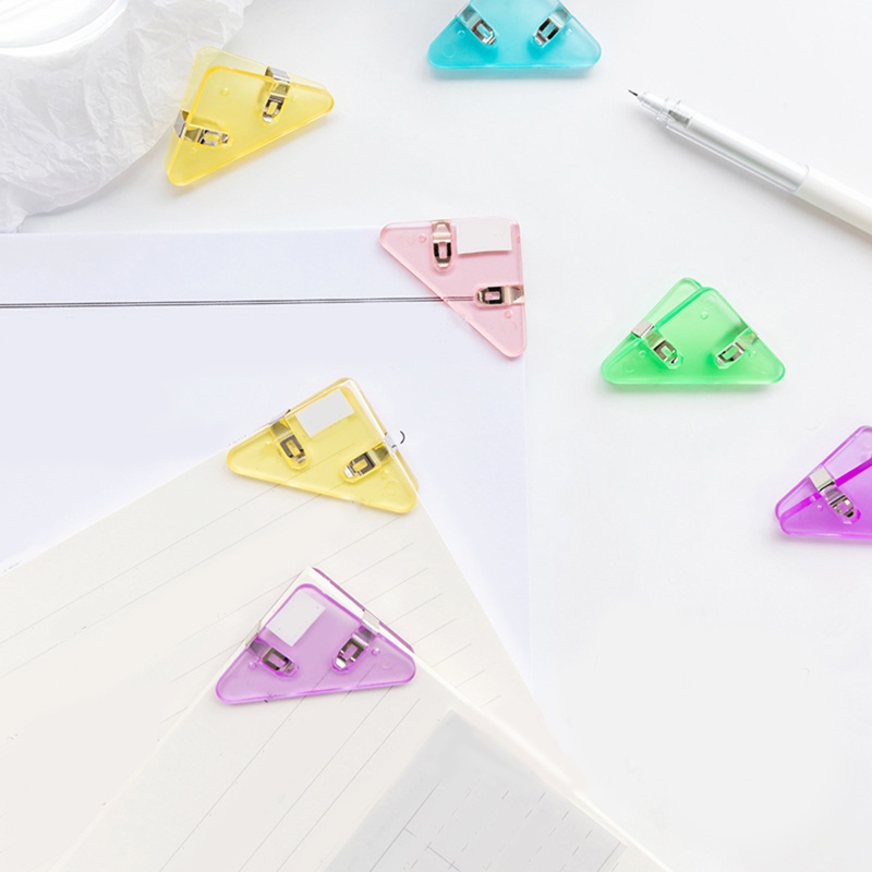 Set 5 Kẹp Giấy Đánh Dấu Trang Sách Hình Tam Giác Dễ Thương 50 Tờ