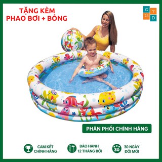Bể Bơi Phao Cho Bé 3 Tầng Cao Cấp Tặng Kèm Bóng Và Phao Bơi