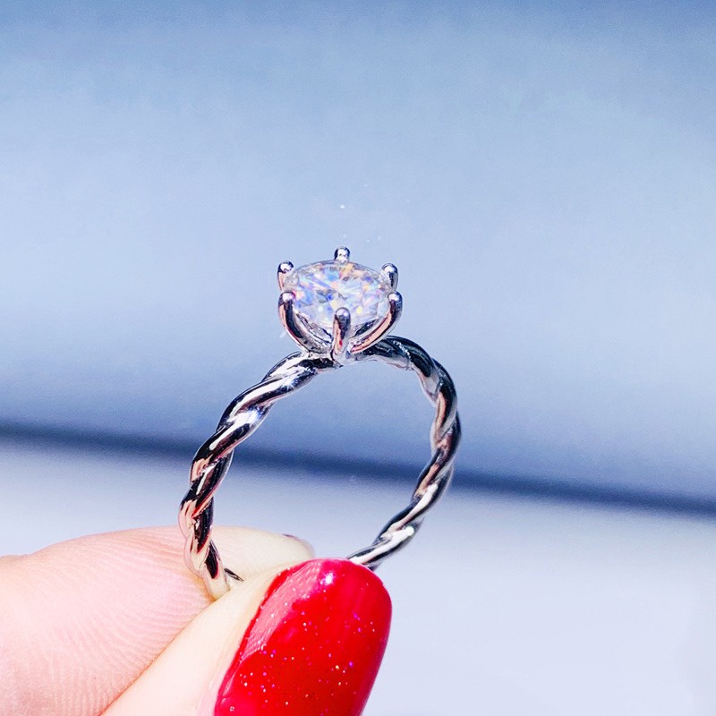 Nhẫn bạc 925 chỉ se 1 đá chủ cá tính trẻ trung Dế Bạc - N5529