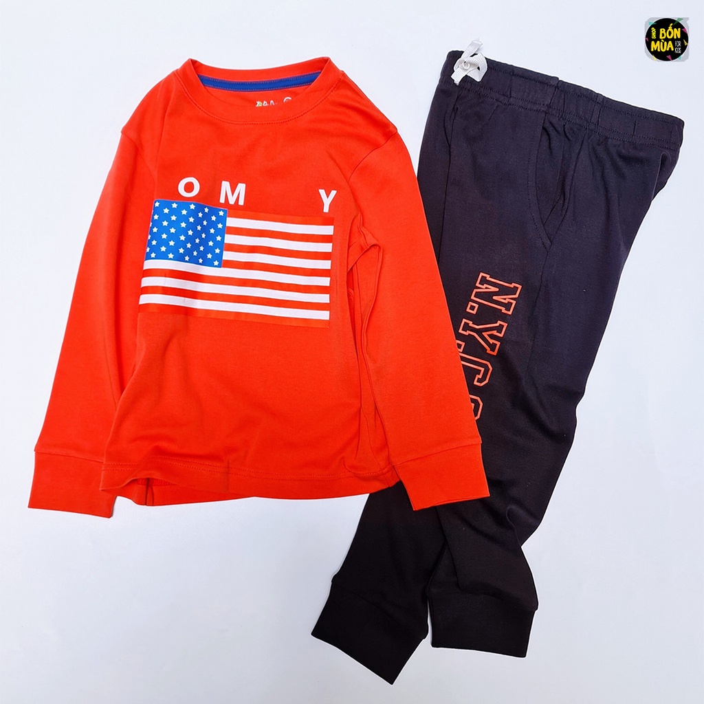 Đồ Bộ Dài Tay Cho Bé Trai Size Đại 20-45kg 🍇🍇 Bộ Thun Cotton Dài Tay Bé Trai - Shop Bốn Mùa
