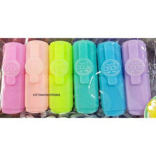 Vỉ 6 bút dạ quang mini BC-709