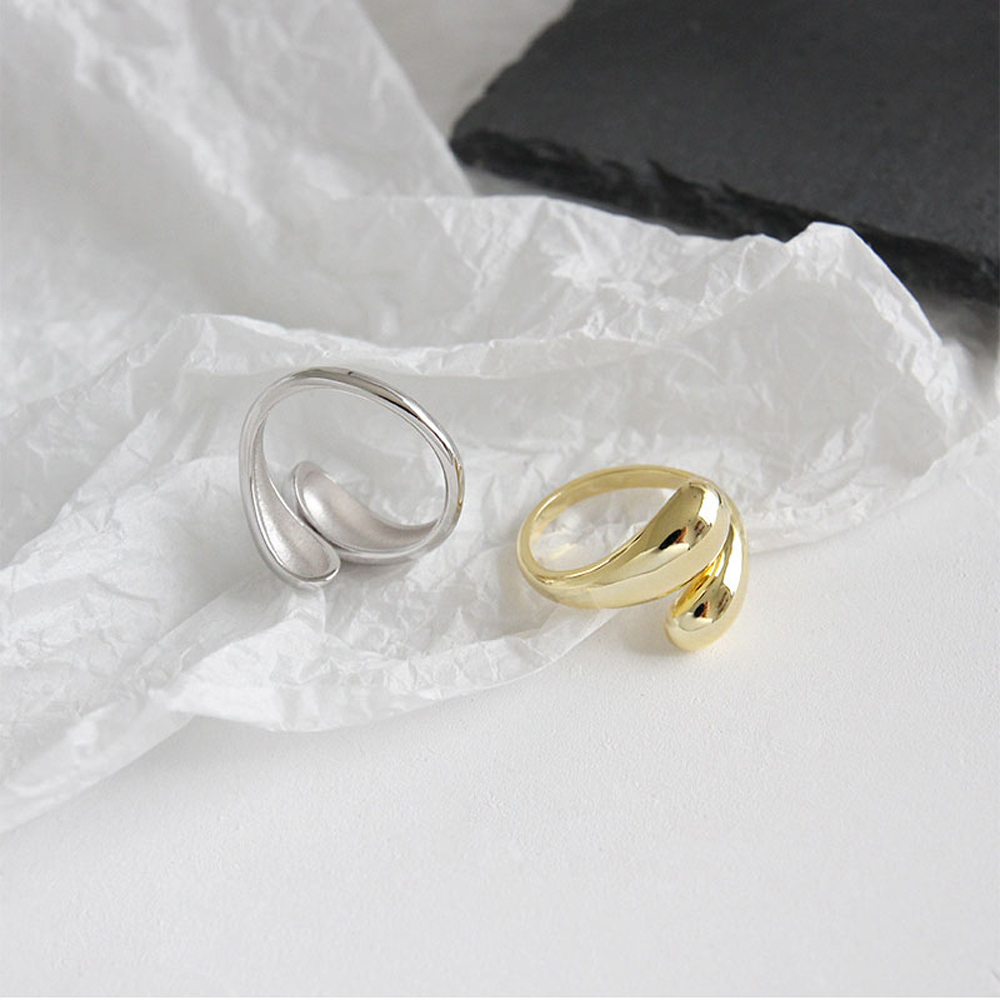 FORBETTER Vintage Open Ring Trendy Fashion Jewelry Finger Ring Couple Smooth Korean Cool Geometric Girls Party Wedding/Multicolor