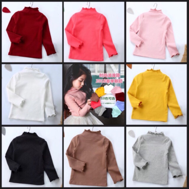 ÁO THUN COTTON CỔ CAO CHO BÉ