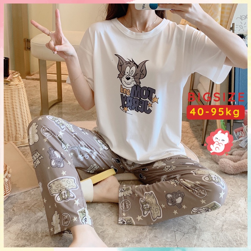 Bộ ngủ nữ Bigsize đồ mặc nhà cotton họa tiết dễ thương BL03