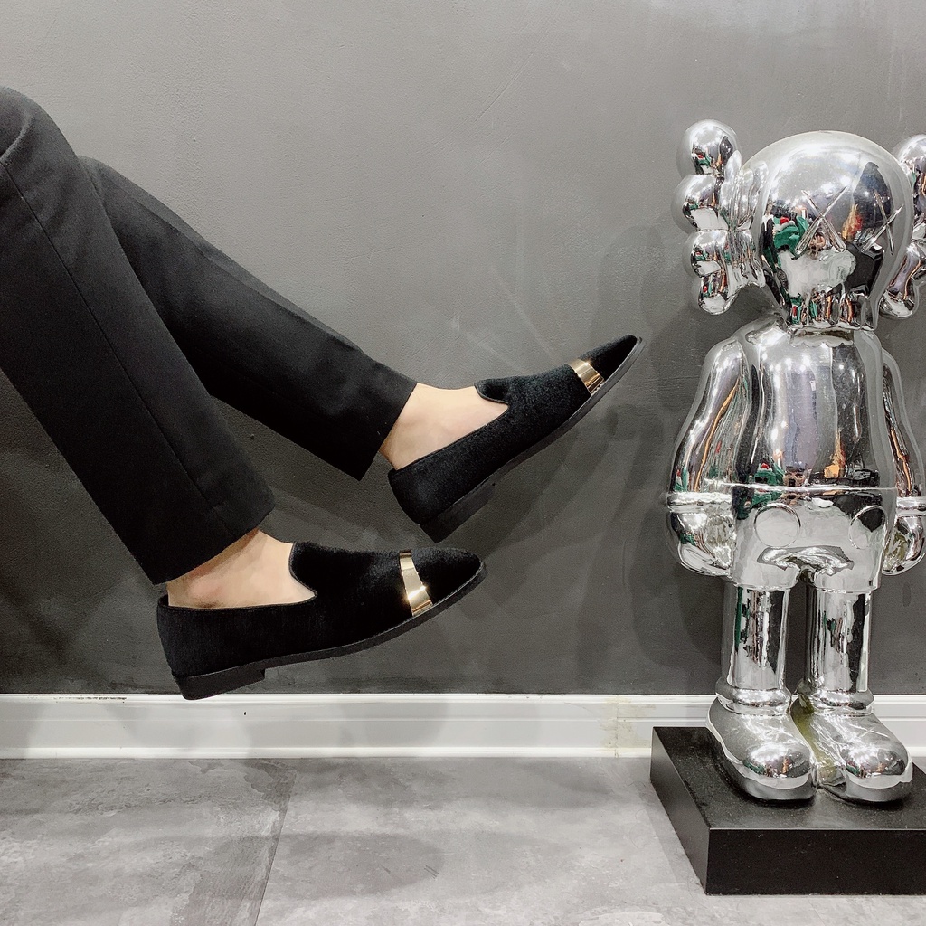 Giầy tây, giày da nam chất nhung cao cấp, kiểu dáng loafer :  01