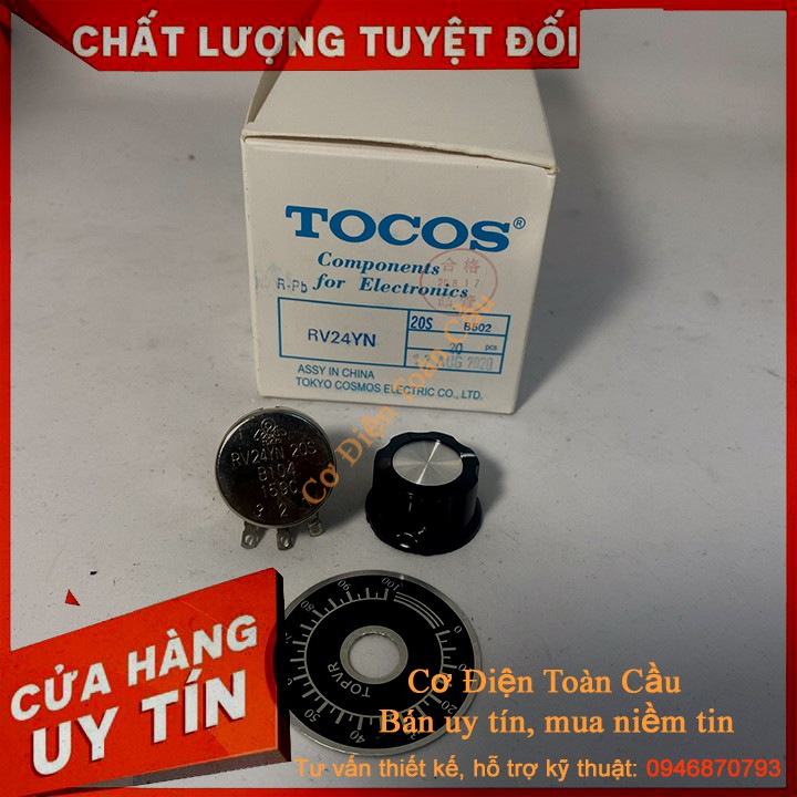 Biến trở tocos Biến trở xoay Chiết áp tocos RV24YN 20S 1K 10K 100K 5k 50K 500K B103,B102,B104,B202,B203,B504,B503,B502