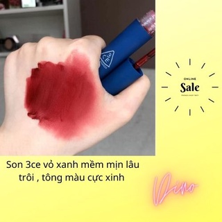 Son 3CE vỏ xanh , son mịn mượt lâu trôi