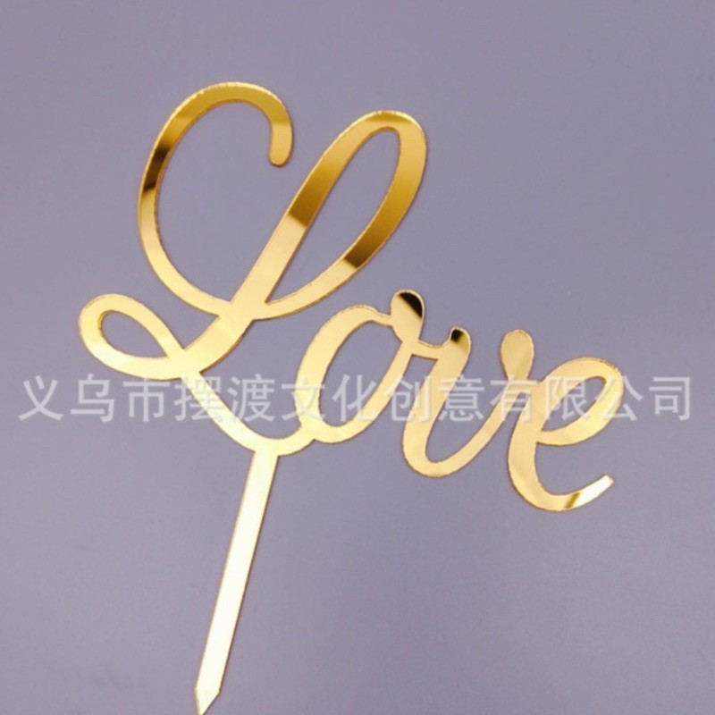 10 Thẻ cắm meka Love trang trí bánh kem, hình cắm meka trang trí