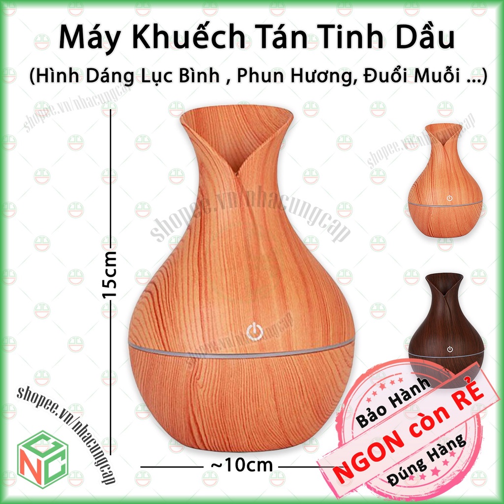 [KhoNCC] Thiết Bị Máy Xông Tinh Dầu Khuếch Tán Hương Thơm - Đuổi Muỗi Côn Trùng - An Toàn Cho Bé - (Kiểu Vân Gỗ)