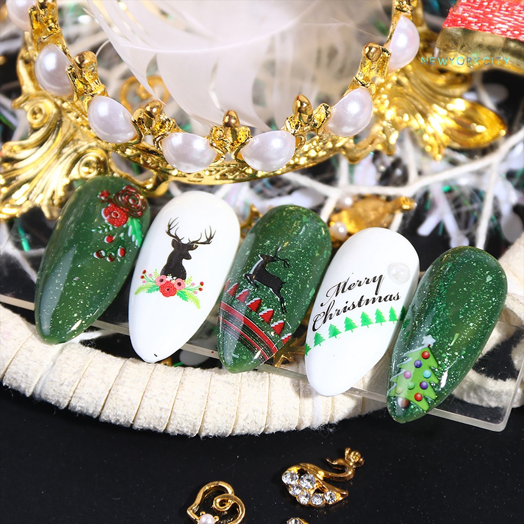 Miếng Dán Móng Tay Họa Tiết Giáng Sinh 3D Độc Đáo