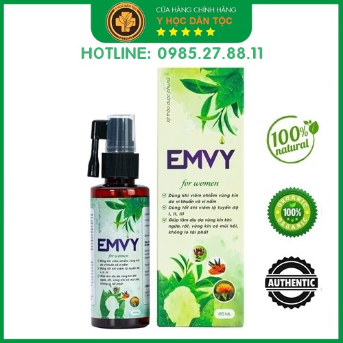 phụ khoa emvy thuốc xịt 65ml ⚜️FREESHIP⚜️ hỗ trợ và điều trị viêm lộ tuyến I II III, nấm ngứa âm đạo