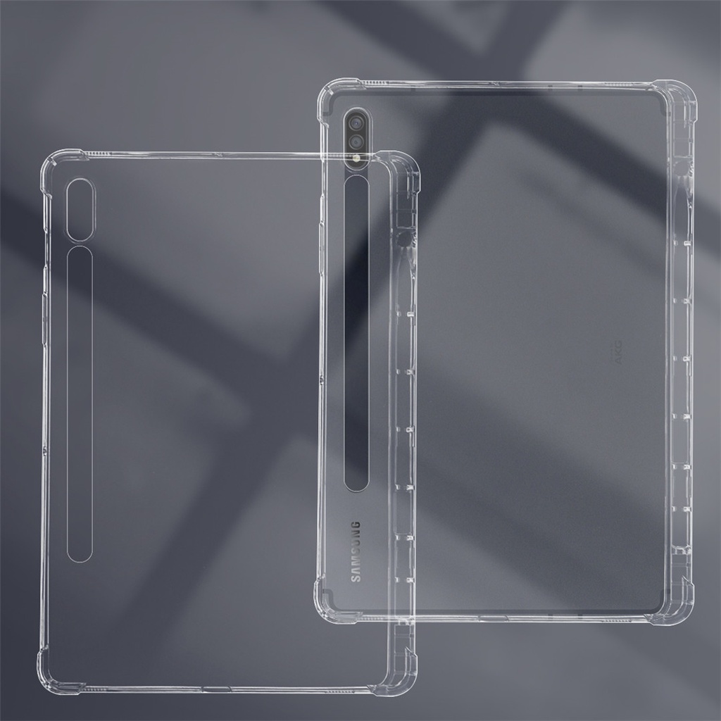 Ốp Máy Tính Bảng TPU Silicon Trong Suốt Có Ngăn Đựng Bút Cho Samsung Galaxy Tab S7 FE 12.4'' 2021 SM-T730 SM-T733 T736B