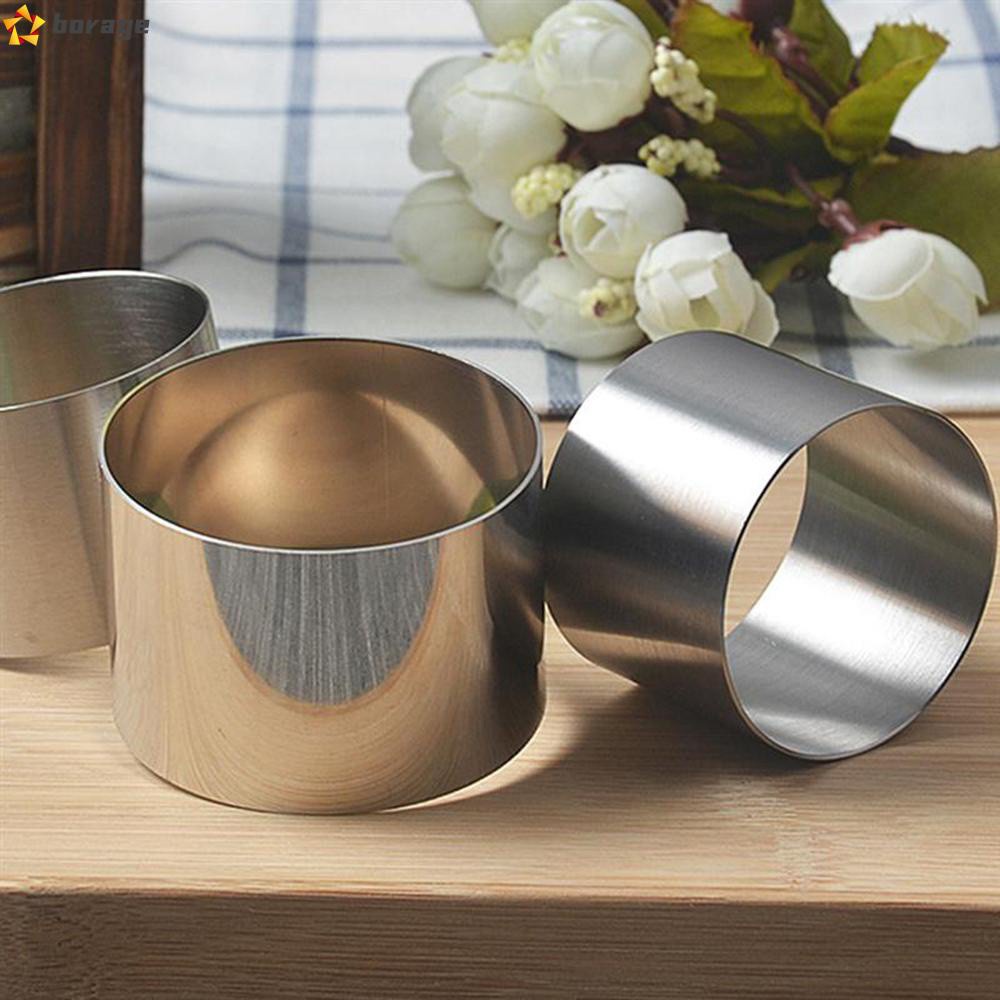 BORAGE DIY Mousse Nhẫn Trang Trí Mini Tròn Thép Không Gỉ Máy Nướng Bánh Ngọt Mới Dụng Cụ Khuôn Bánh 