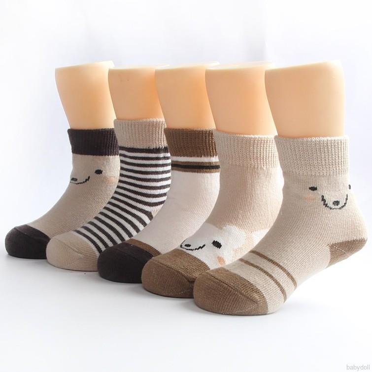 Set 5 Đôi Tất Hoạ Tiết Kẻ Sọc Đáng Yêu Cho Bé
