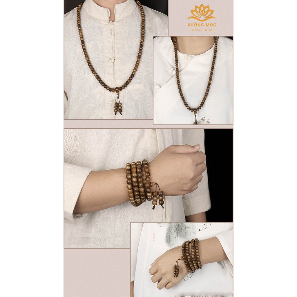 Vòng Tay Trầm Hương Tự Nhiên Chuỗi Tràng Hạt 108 Trầm Tốc - Trầm Tự Nhiên XƯỞNG MỘC VIỆT | BigBuy360 - bigbuy360.vn