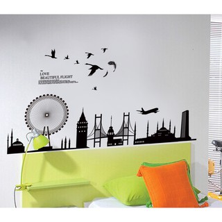 Decal dán tường Thành phố mặt trời