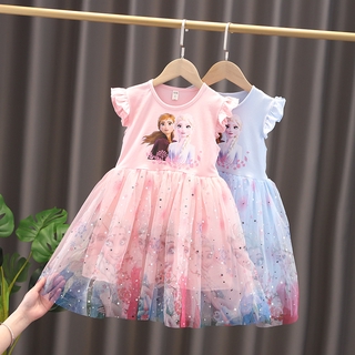 Đầm Hóa Trang Công Chúa Anna Elsa Trong Phim Frozen Thời Trang Mùa Hè Cho Bé Gái