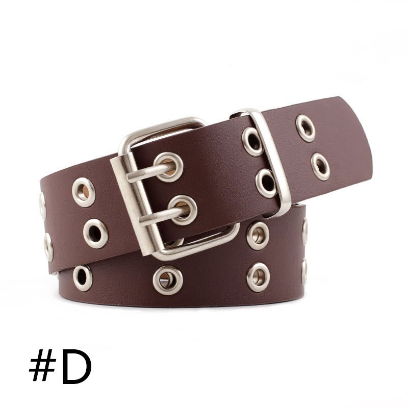 Thắt Lưng Da Màu Trơn Khóa Đôi Thời Trang Cho Nữ