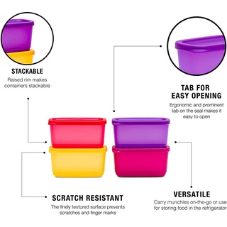 Bộ 4 hộp bảo quản thực phẩm Mini retangular 250ml Tupperware.