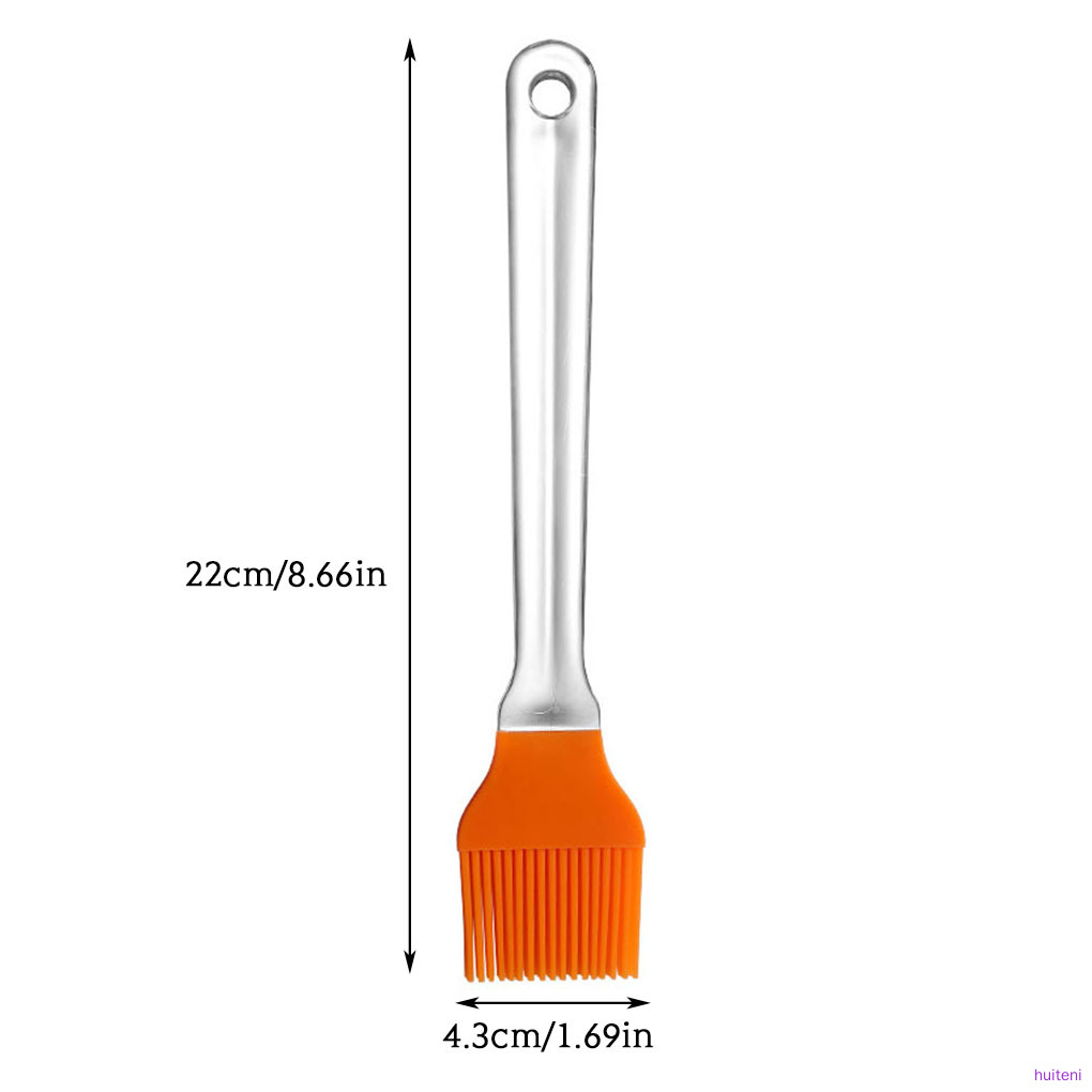 Cọ phết dầu/ gia vị bằng silicon dùng để nướng thịt BBQ có tay cầm dụng cụ làm bánh nhà bếp màu cam