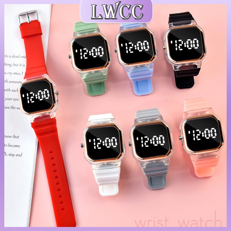 Đồng hồ điện tử LWCC H-17 mặt vuông có đèn led phong cách Hàn Quốc thời trang mới chất lượng cao