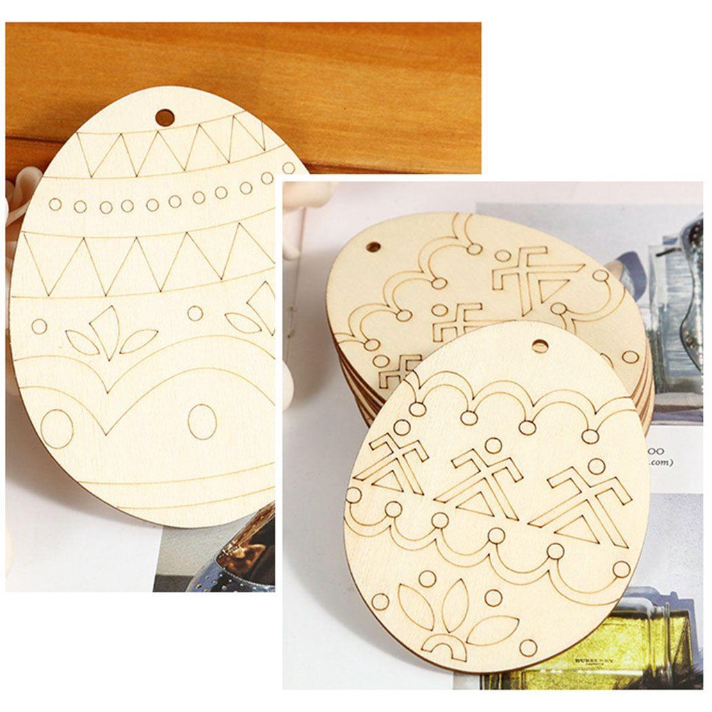 IVORY Trứng Phục Sinh Bằng Gỗ Dễ Thương Dùng Trang Trí DIY