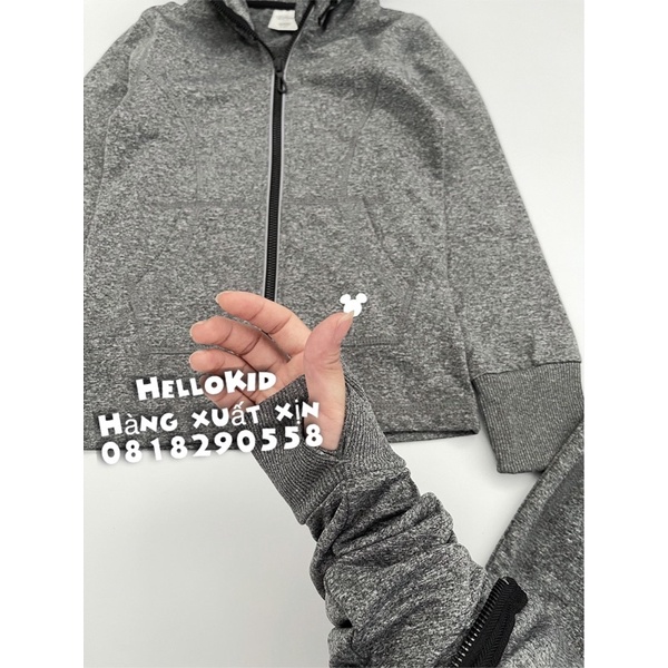 A461 - Áo khoác thể thao xám hình mickey sau lưng nữ