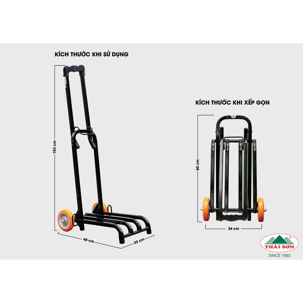 XE ĐẨY XẾP GỌN - TẢI TRỌNG 70 KG (CHẤT LIỆU SẮT SƠN TĨNH ĐIỆN)