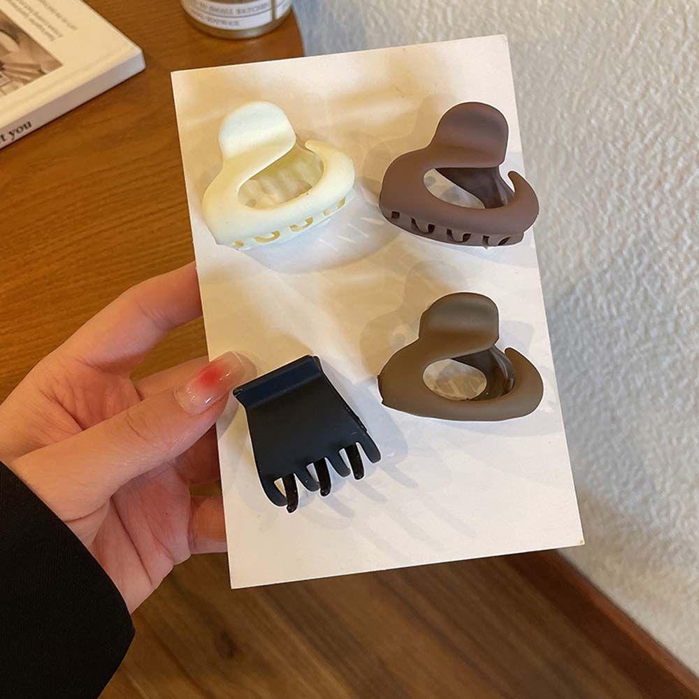 Kẹp Tóc Càng Cua Mini Màu Trơn Kiểu Vintage Dễ Thương Cho Bạn Gái