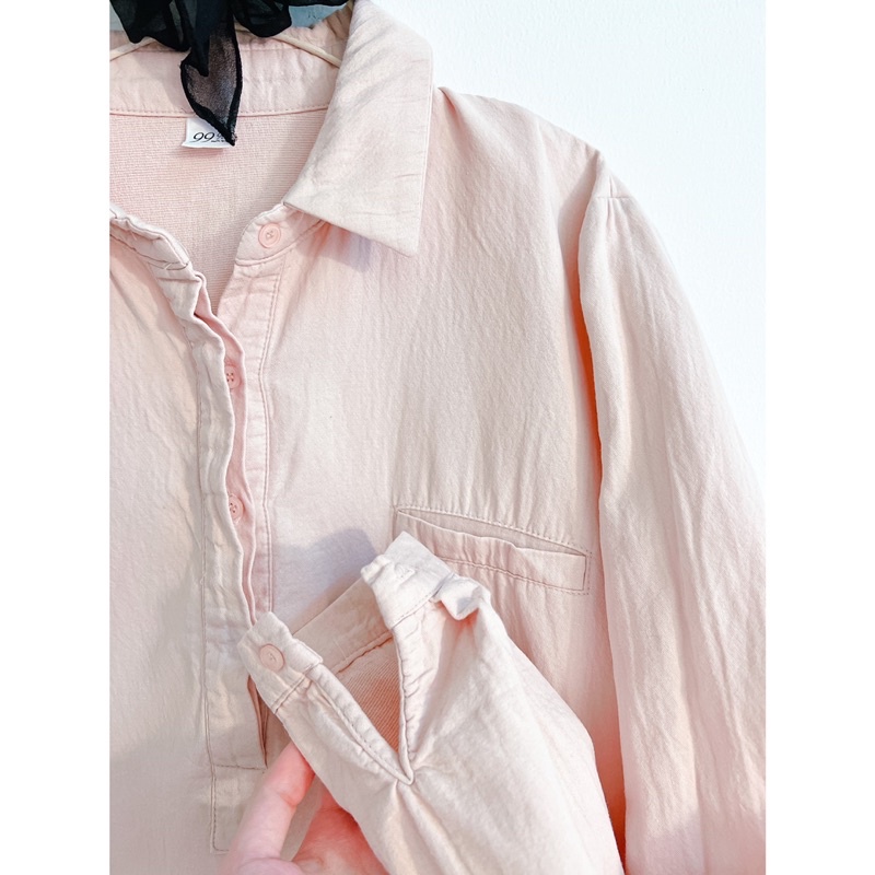 Đầm sơmi pastel tay dài