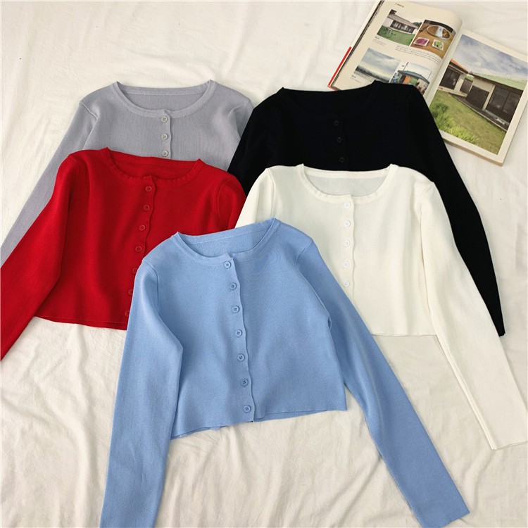 Áo Sweater tay dài màu trơn thiết kế thoải mái | BigBuy360 - bigbuy360.vn
