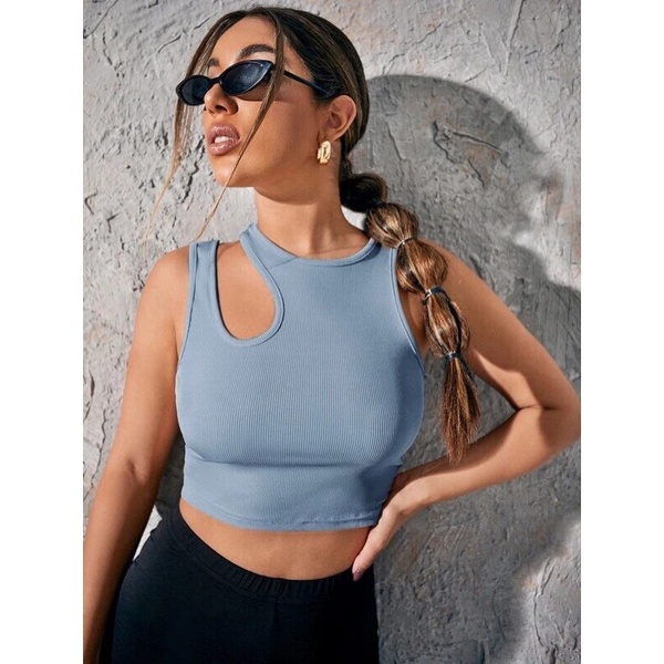 Áo croptop nữ sát nách khoét vai cotton A212