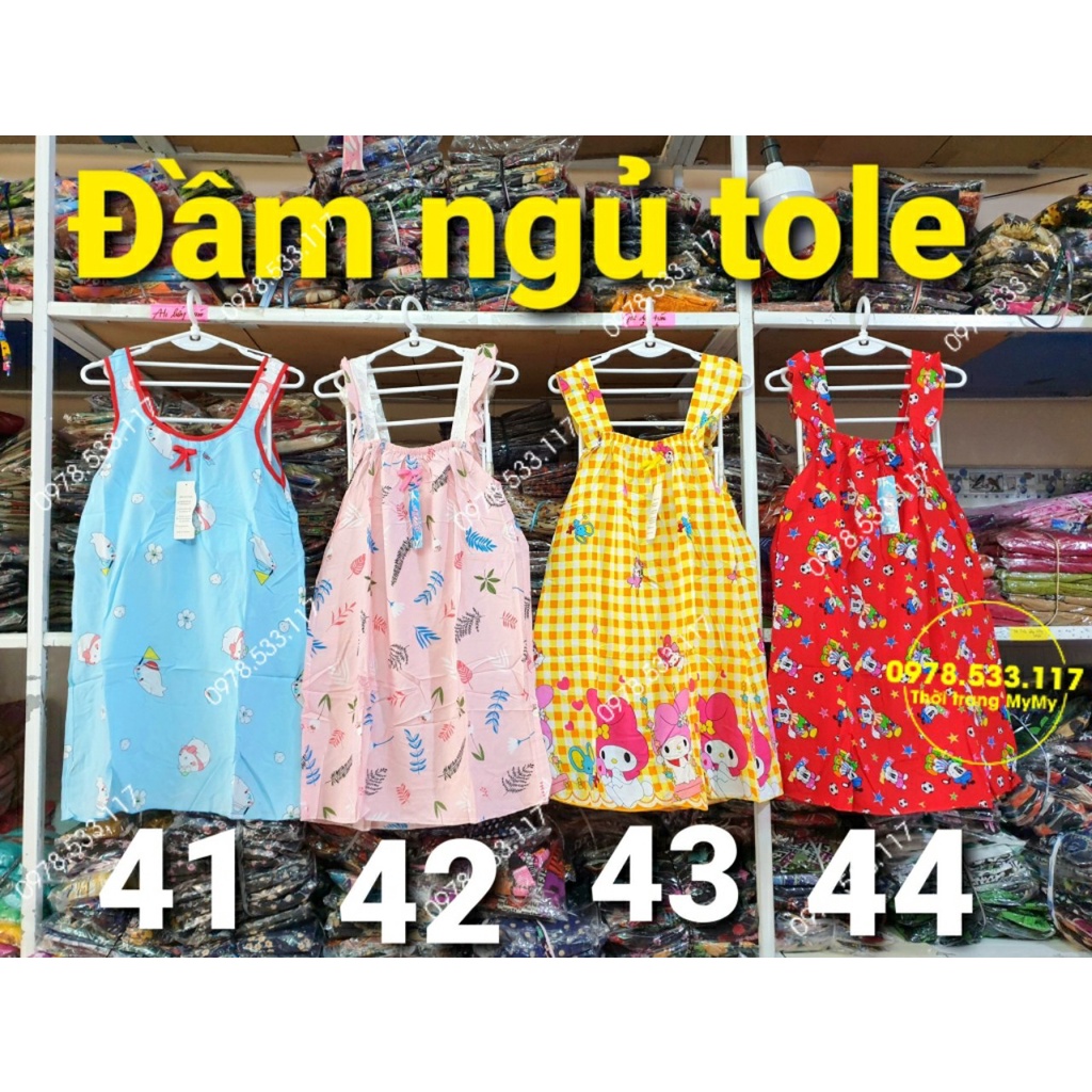 Đầm ngủ tole 2 dây mát mẻ