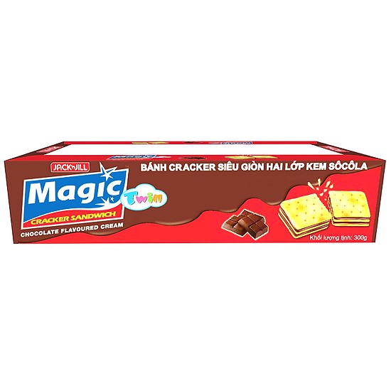 Hộp Bánh Magic Sôcôla 20 Cái Bánh Quy 2 Lớp Kem Socola