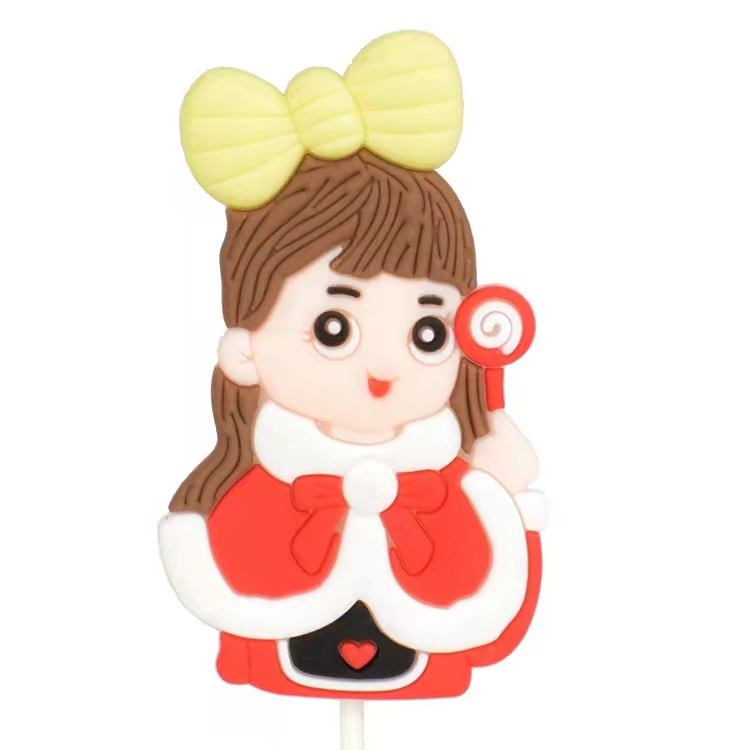 5 cây cắm em bé noel nhựa dẻo
